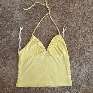 Aritzia (Sunday Best) Yellow Halter Cropped Top